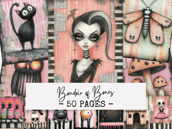 Download Boudoir of Bones Junk Journal Pages - Bones Collection